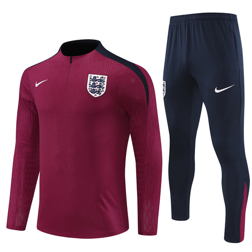 24-25 England Red Half Zipper Tracksuit