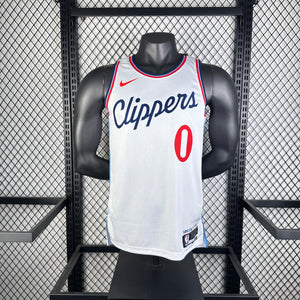 25th season Clippers Home White No 0 Westbrook