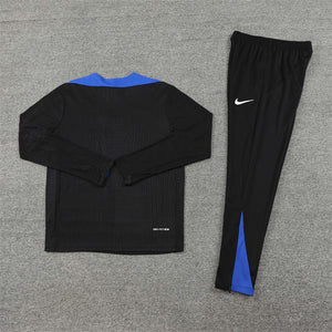 24-25 France Black Half Zipper Tracksuit