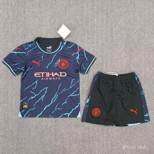 23-24 Man City Away Kids Kit