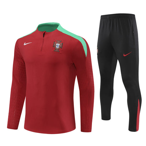 24-25 Portugal Red Tracksuit Half Zipper