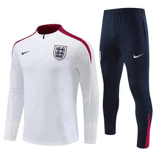 24-25 England White Tracksuit Half Zipper