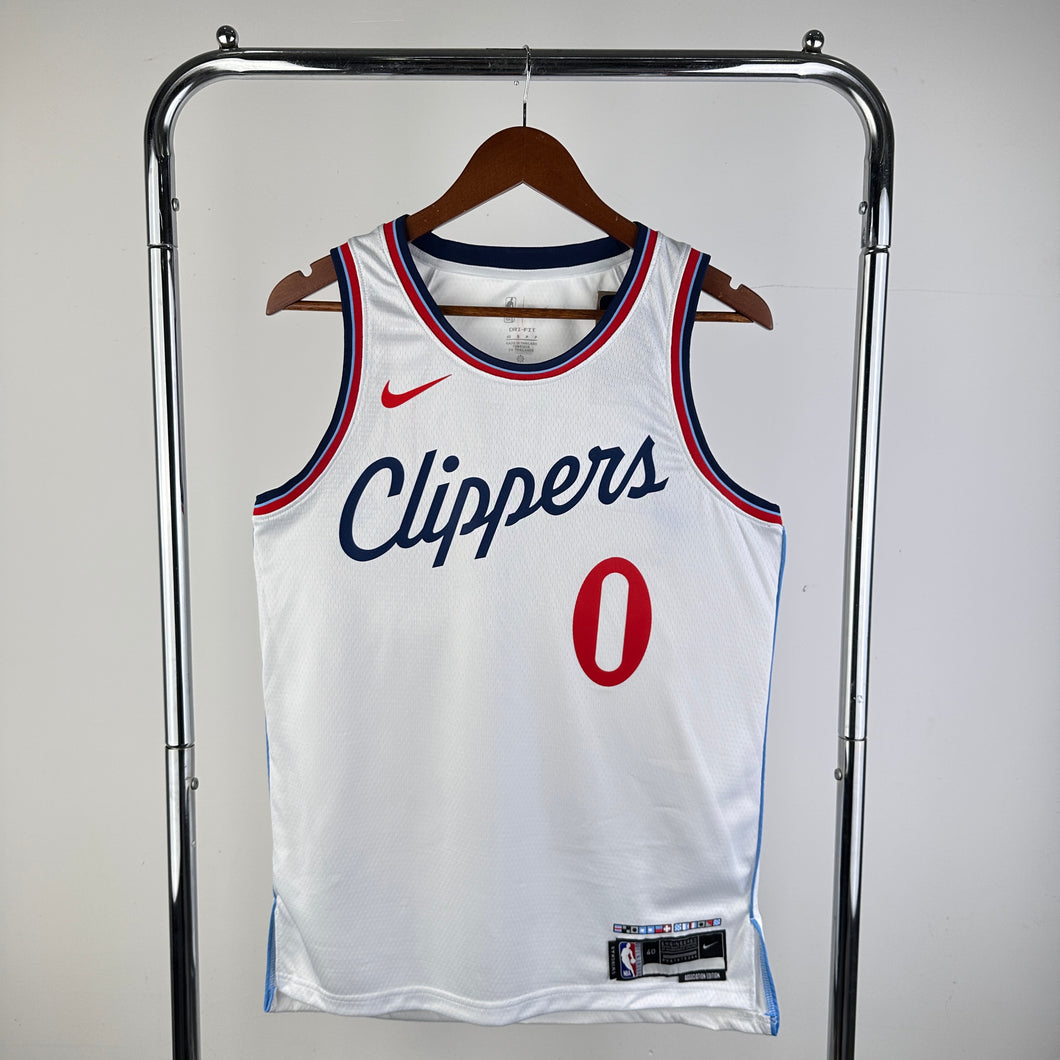 25th season Clippers Home White No 0 Westbrook