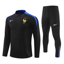 Load image into Gallery viewer, 24-25 France Black Half Zipper Tracksuit