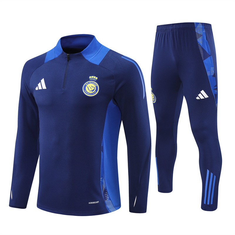 24-25 Al Nassr Blue Half Zipper Tracksuit