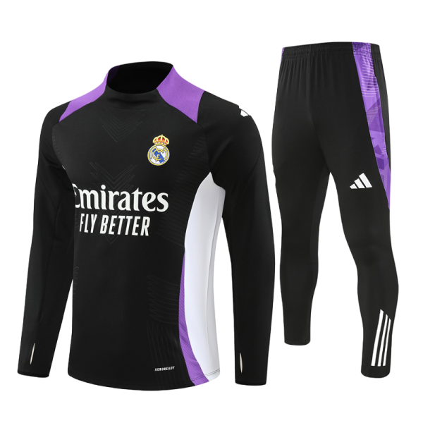 24 -25 Real Madrid Black with Purple Tracksuit