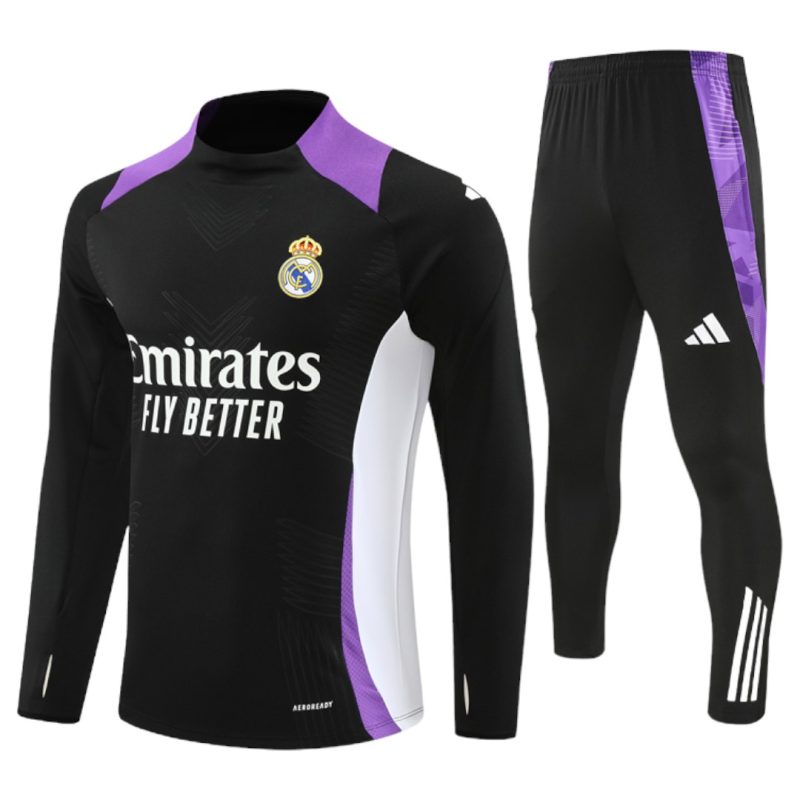 24 -25 Real Madrid Black with Purple Tracksuit