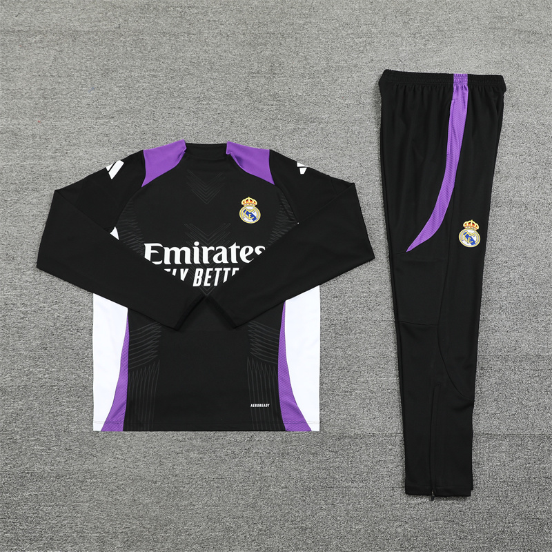 24 -25 Real Madrid Black with Purple Tracksuit