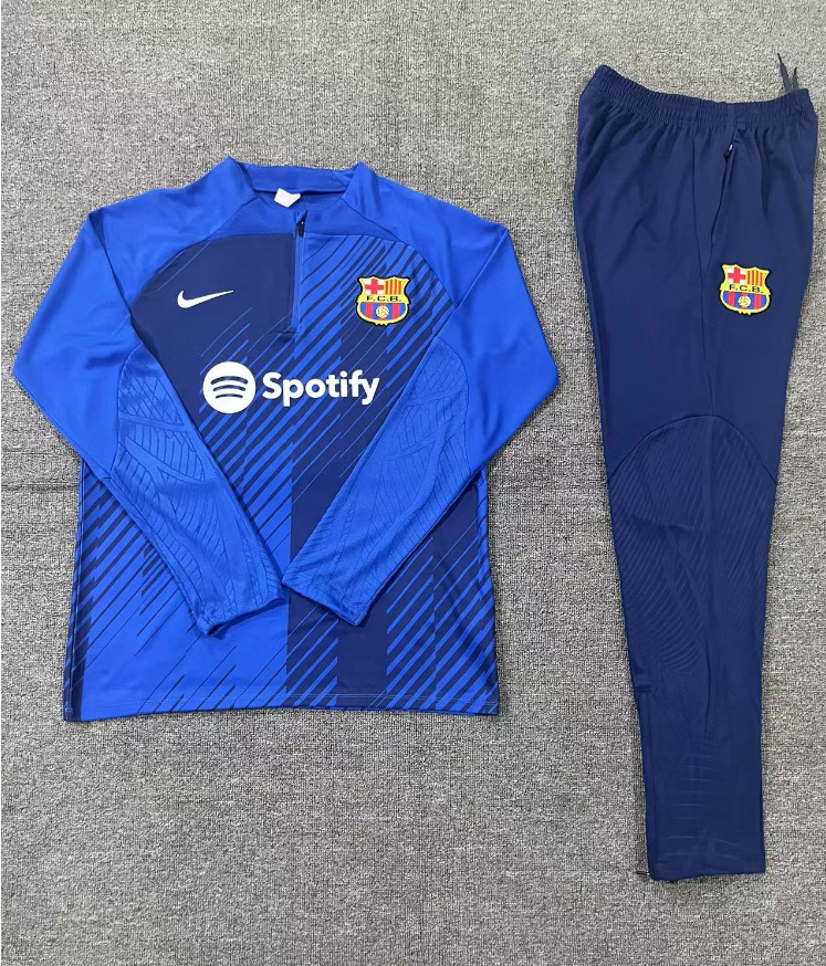 23-24 Fc Barcelona Half Zipper kids Tracksuit