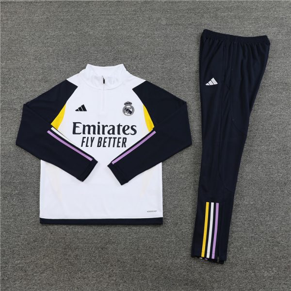 23 -24 Real Madrid Black Hlaf Zipper Tracksuit - Imagen 3