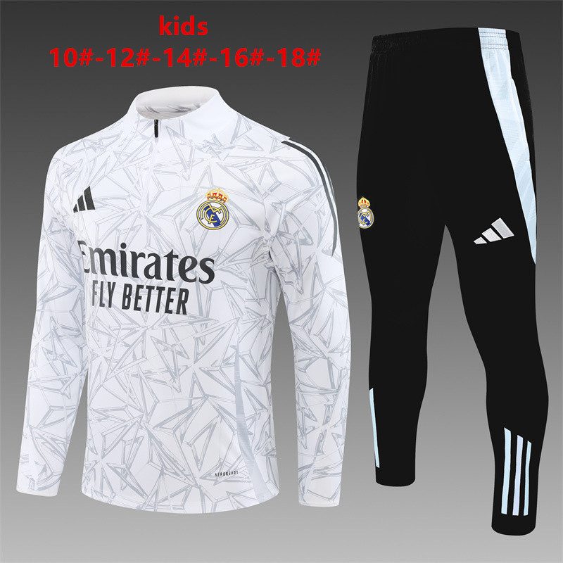 24-25 Real Madrid Half Zipper Kids Tracksuit