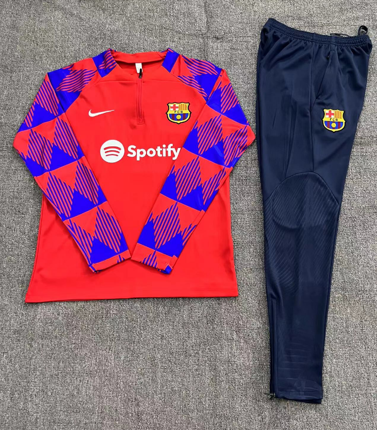 23-24 Fc Barcelona Half Zipper kids Tracksuit