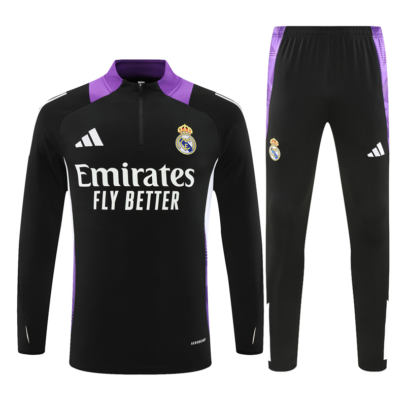 24 -25 Real Madrid Black with Purple Tracksuit