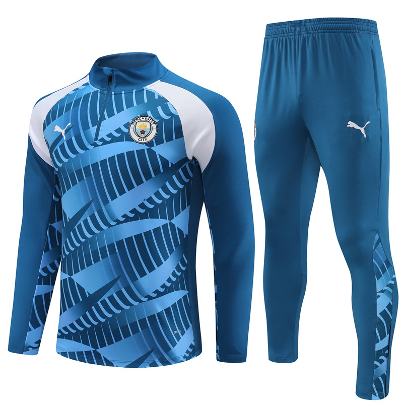 23-24 Manchester City Blue Half Zipper