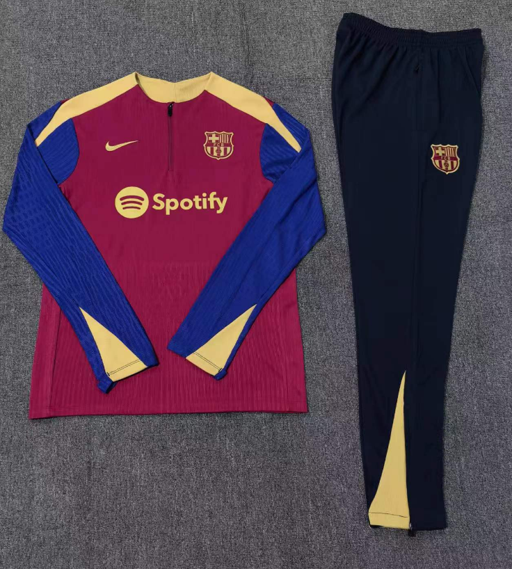 24-25 Fc Barcelona Half Zipper kids Tracksuit