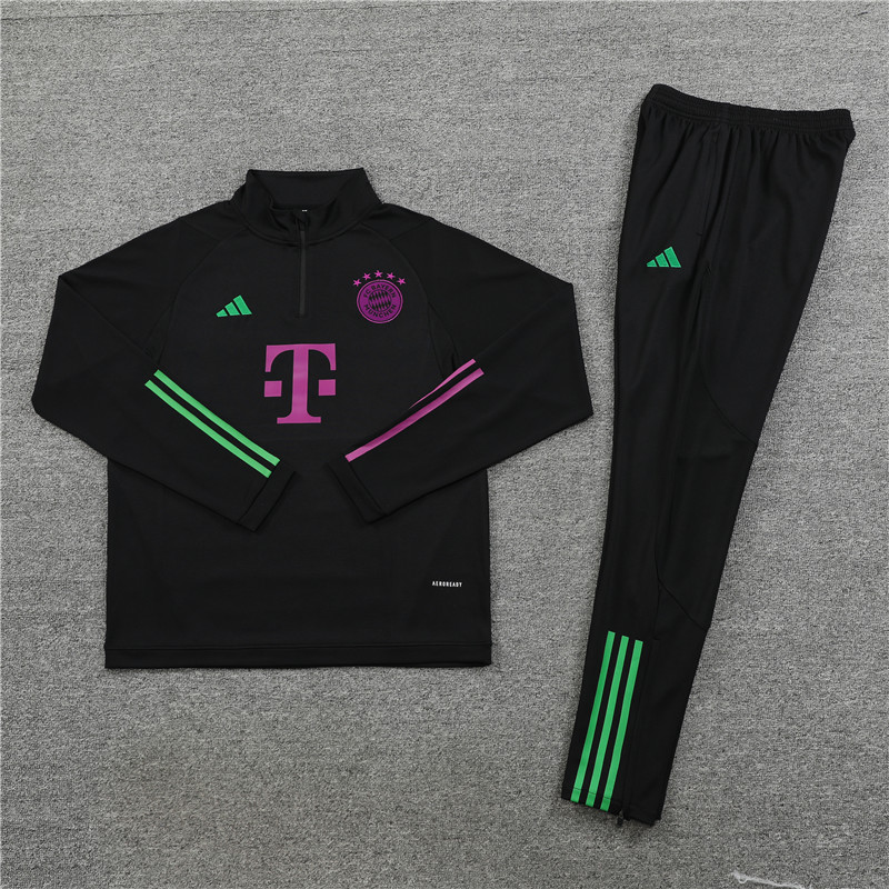 23/24 Bayern Munich Black Half Zipper