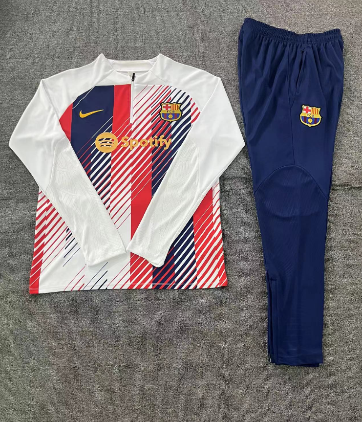 23-24 Fc Barcelona Half Zipper kids Tracksuit