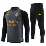 23 -24 Real Madrid Black Hlaf Zipper Tracksuit