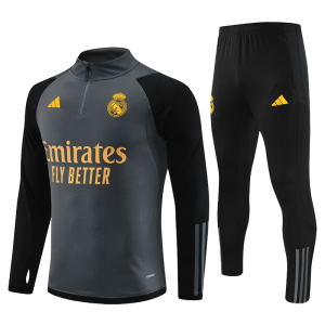 23 -24 Real Madrid Black Hlaf Zipper Tracksuit