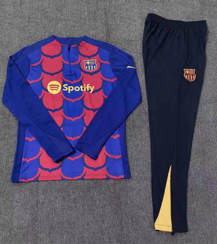 24-25 Fc Barcelona Half Zipper kids Tracksuit