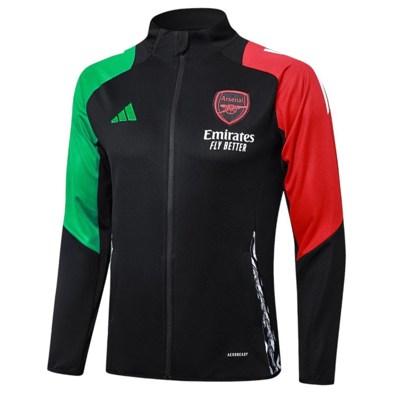 24-25 Arsenal Black Full Zipper Tracksuit