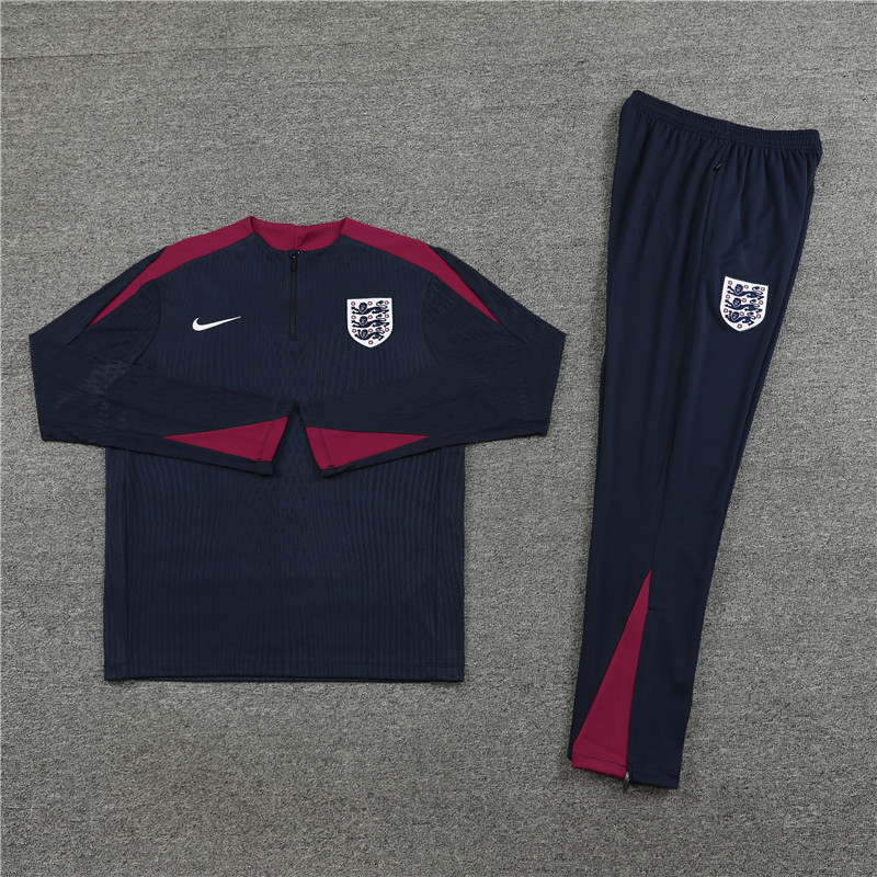 24-25 England Royal Blue Half Zipper