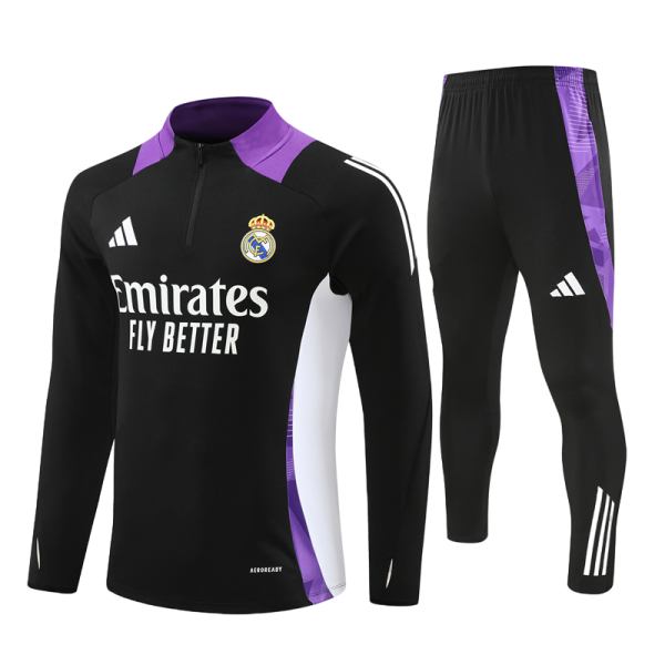 24 -25 Real Madrid Black with Purple Tracksuit