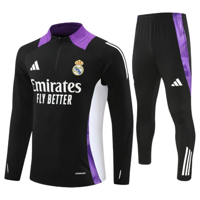 24 -25 Real Madrid Black with Purple Tracksuit