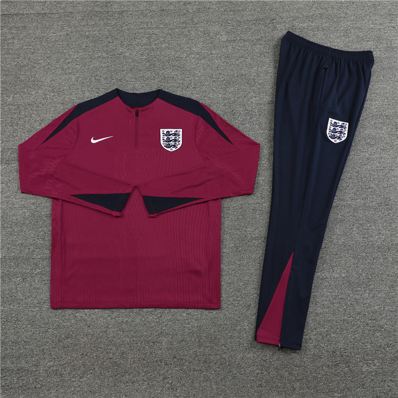 24-25 England Red Half Zipper