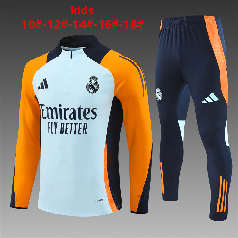 24-25 Real Madrid Half Zipper Kids Tracksuit