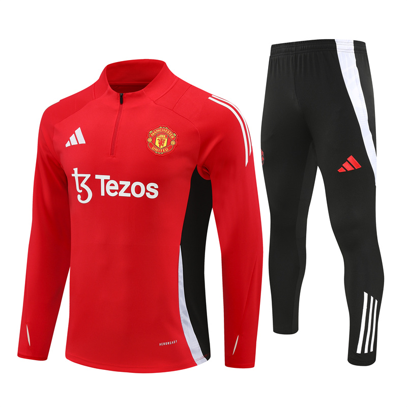 24/25 Manchester United Red Hlaf Zipper