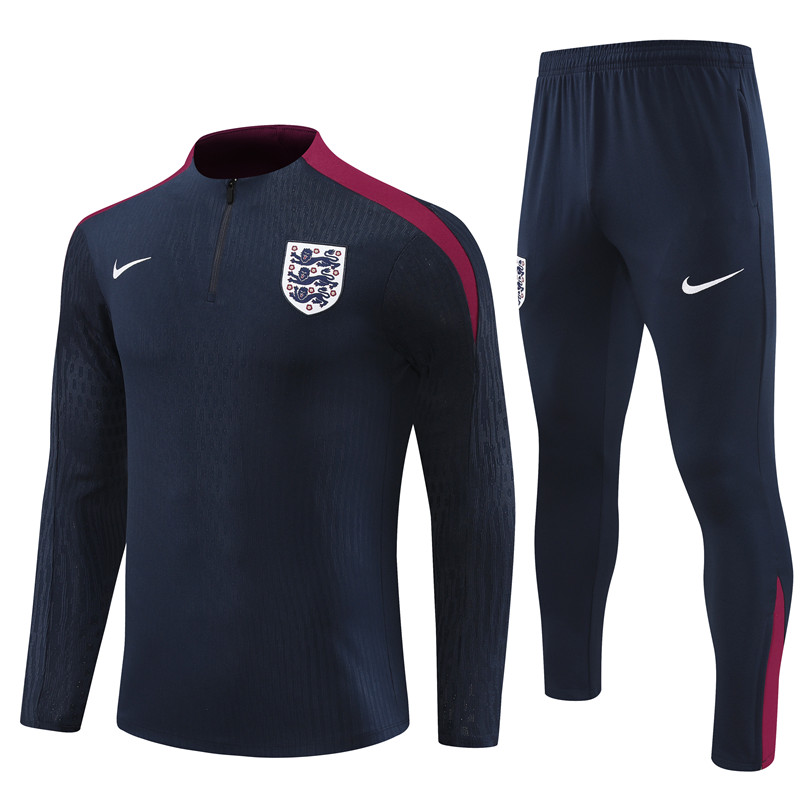 24-25 England Royal Blue Half Zipper