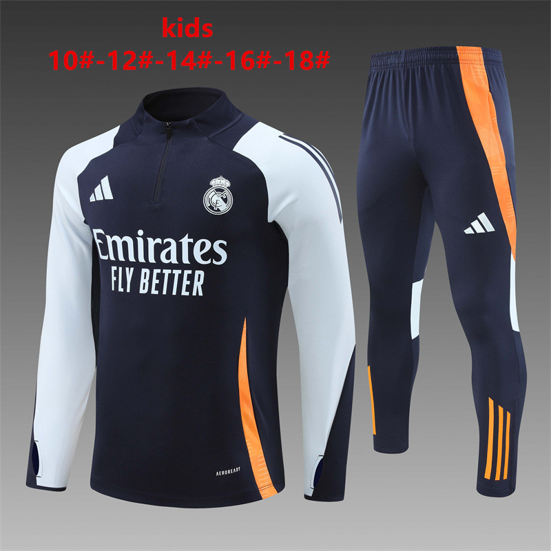 24-25 Real Madrid Half Zipper Kids Tracksuit