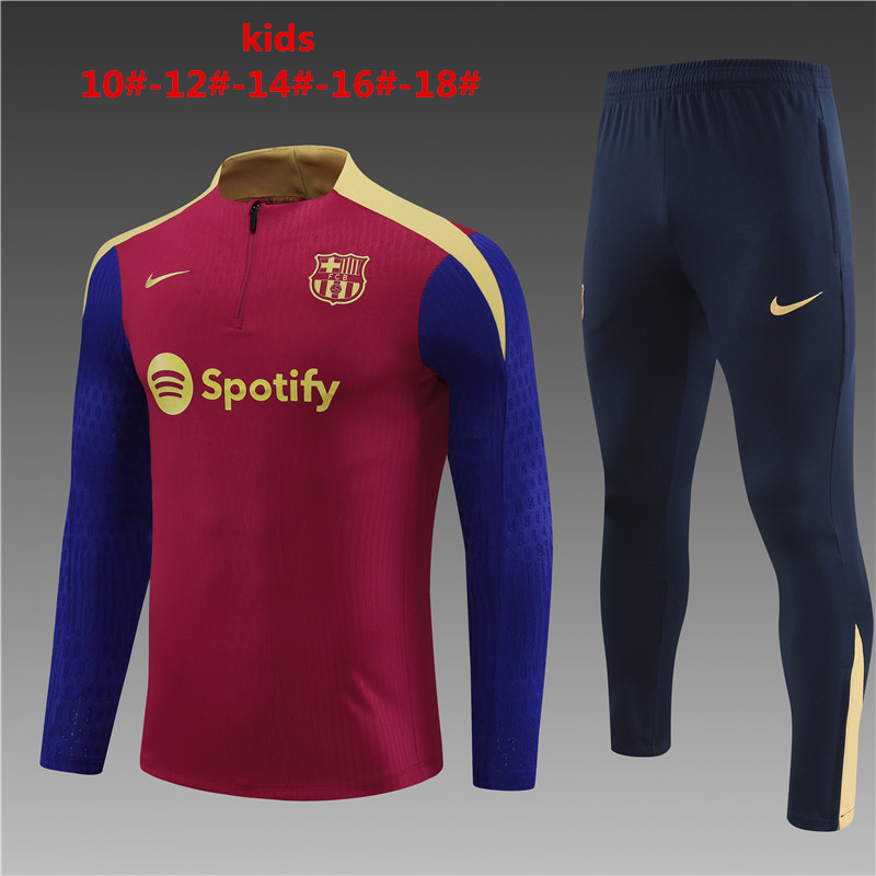 24-25 Fc Barcelona Half Zipper kids Tracksuit