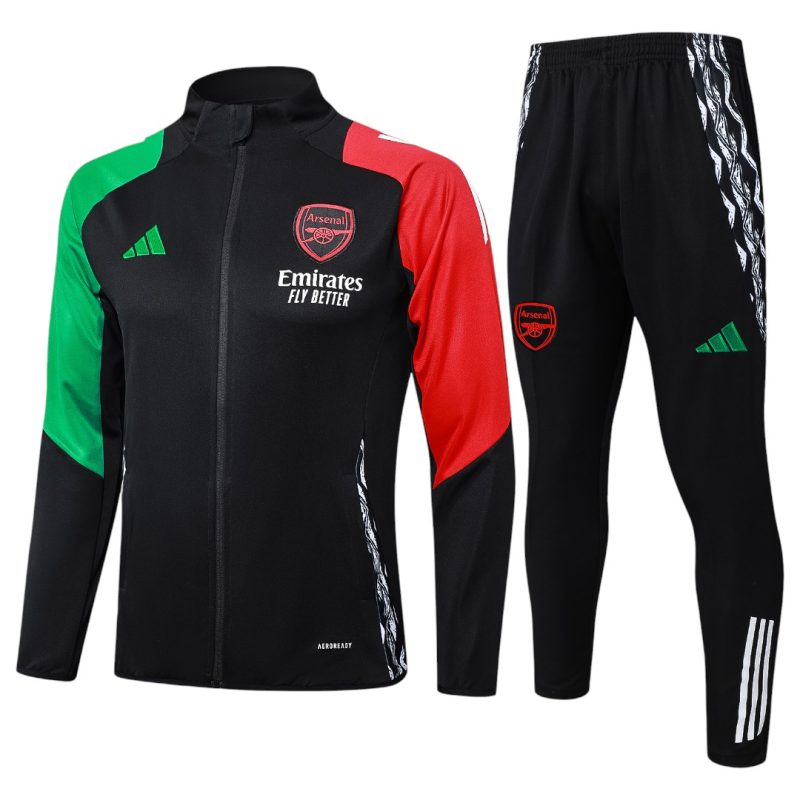 24-25 Arsenal Black Full Zipper Tracksuit