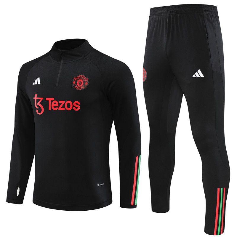 23/24 Manchester United Black Half Zipper