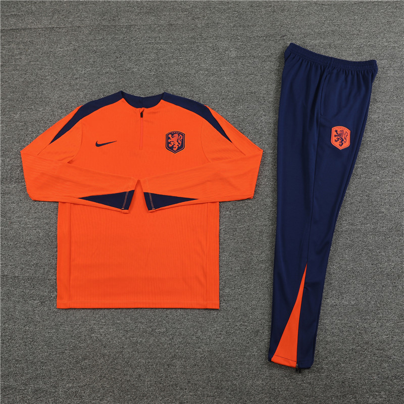 24-25 Netherlands Orange Half Zipper