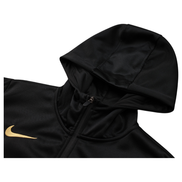 24-25 Fc Barcelona Long Pull Hoodie Black - Image 2