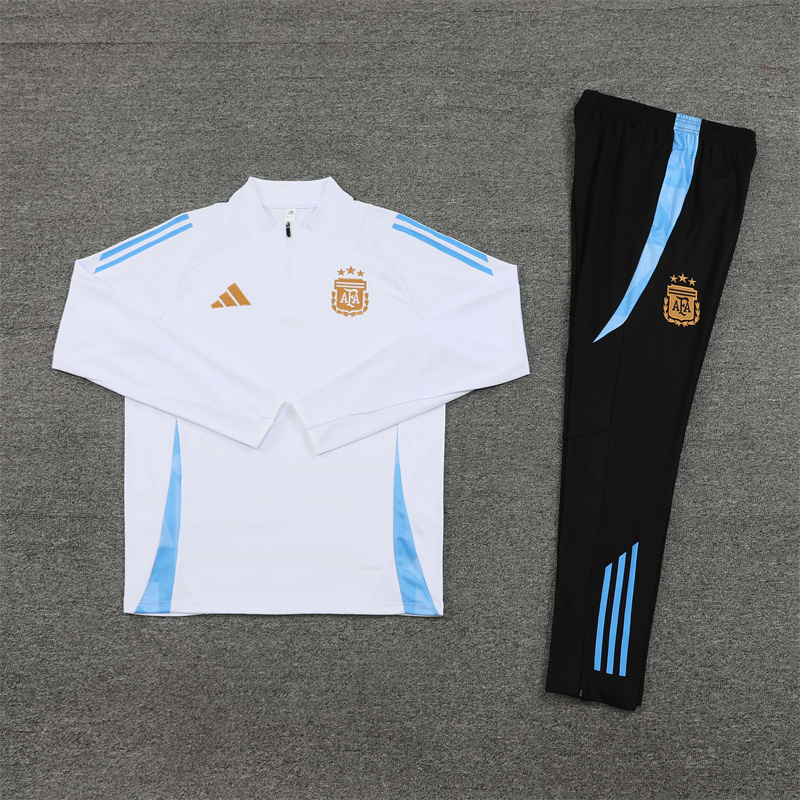 24-25 Argentina White Half Zipper