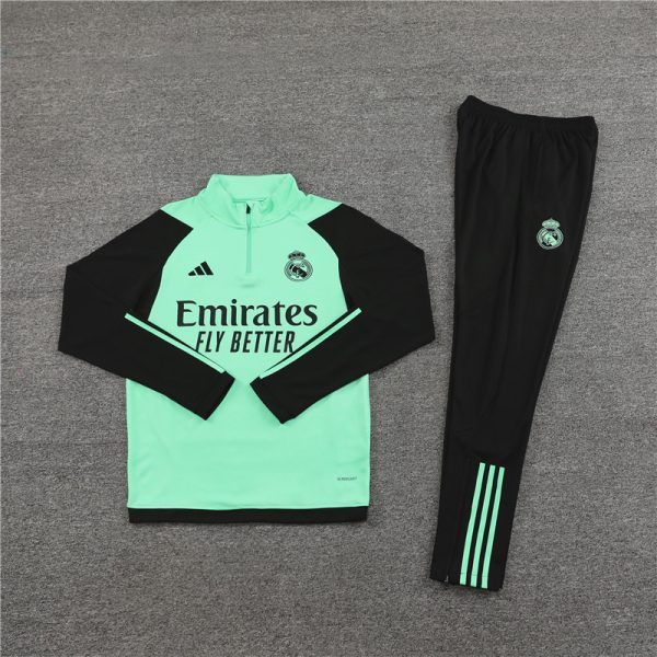 23 -24 Real Madrid Black Hlaf Zipper Tracksuit - Imagen 3