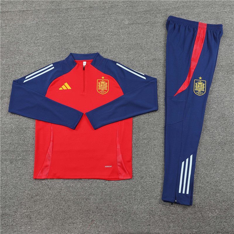 24-25 Spain Red Half Zipper