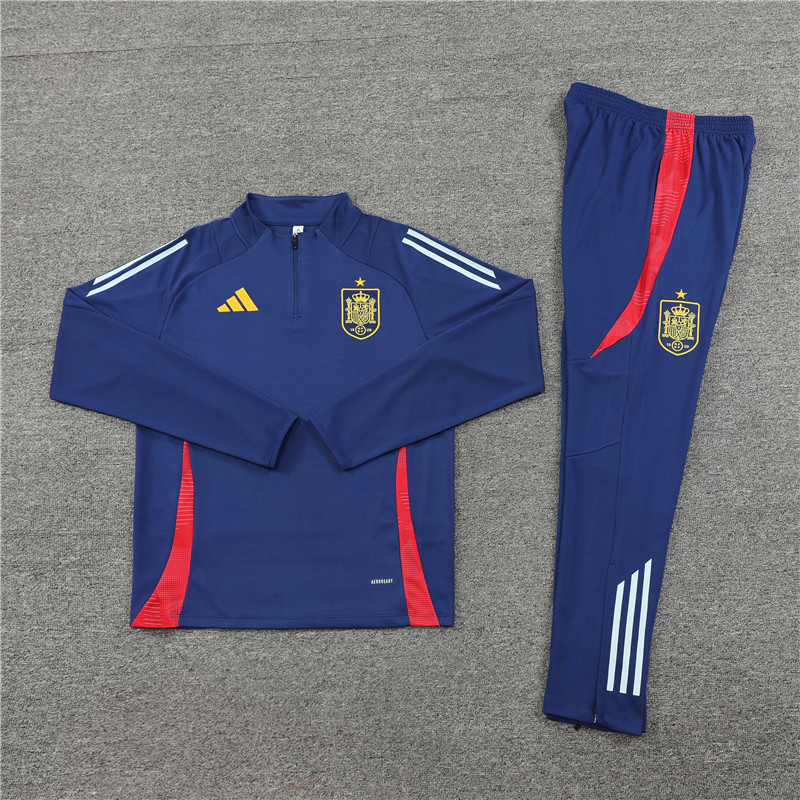 24-25 Spain Blue Half Zipper