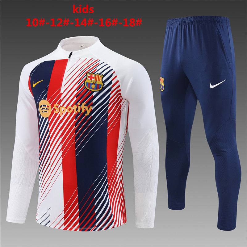 23-24 Fc Barcelona Half Zipper kids Tracksuit