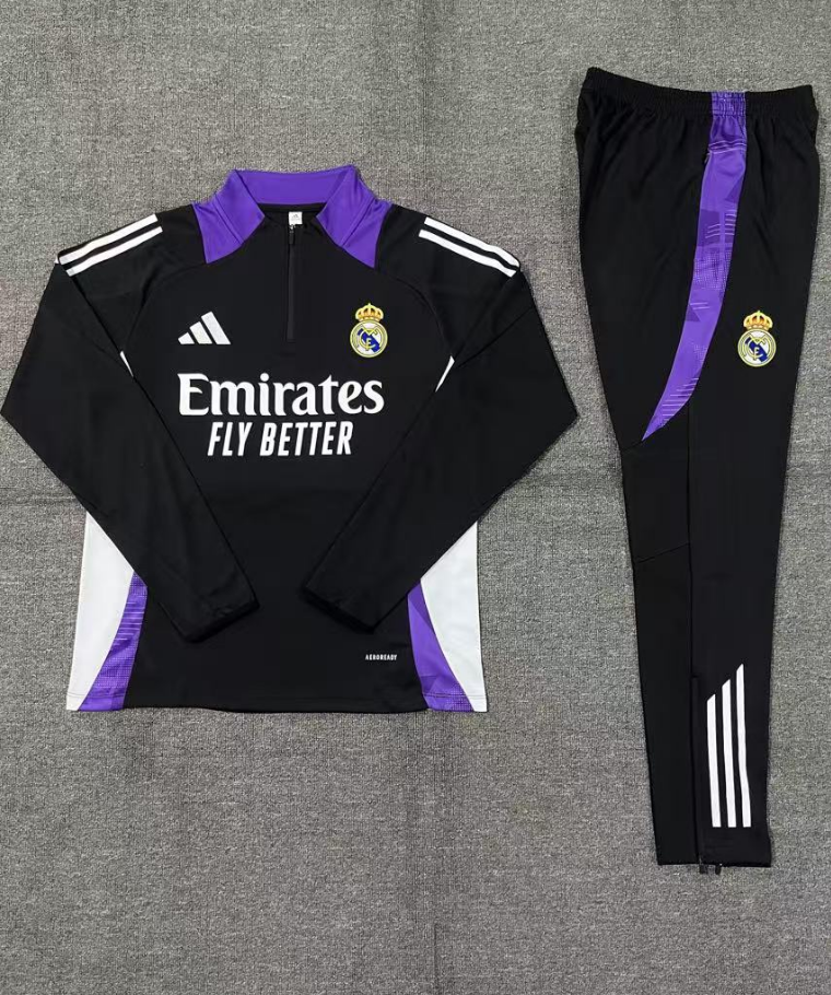 24-25 Real Madrid Half Zipper Kids Tracksuit