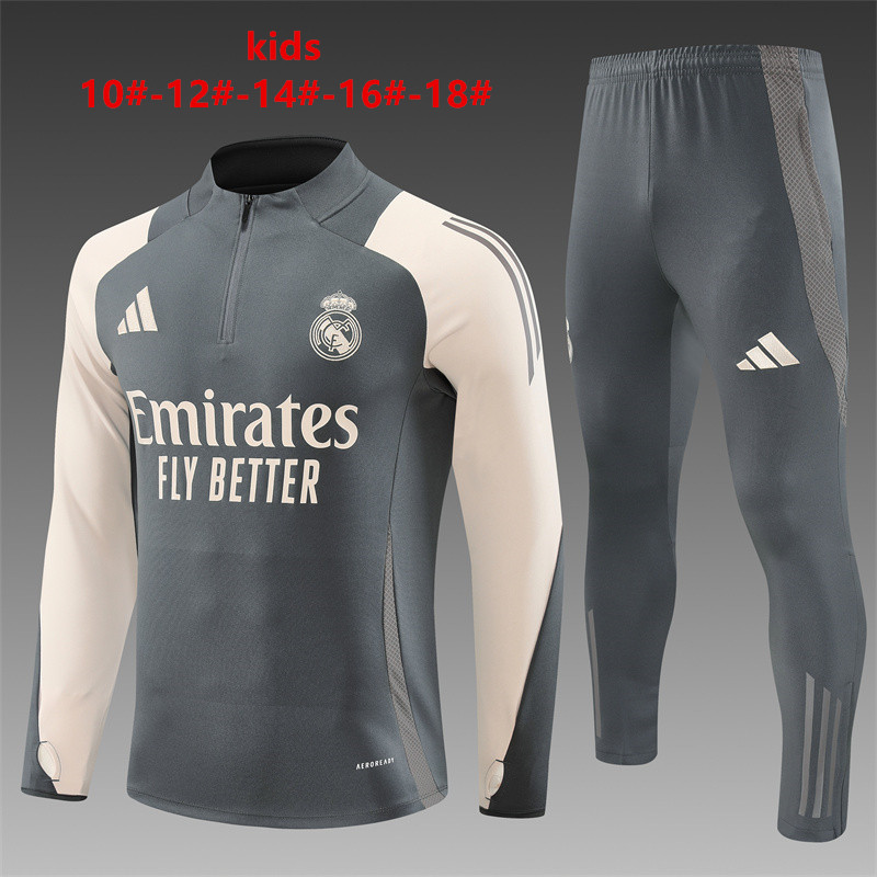 24-25 Real Madrid Half Zipper Kids Tracksuit