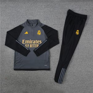 23 -24 Real Madrid Black Hlaf Zipper Tracksuit - Image 3