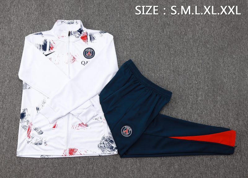 24-25 PSG White Full Zipper Tracksuit