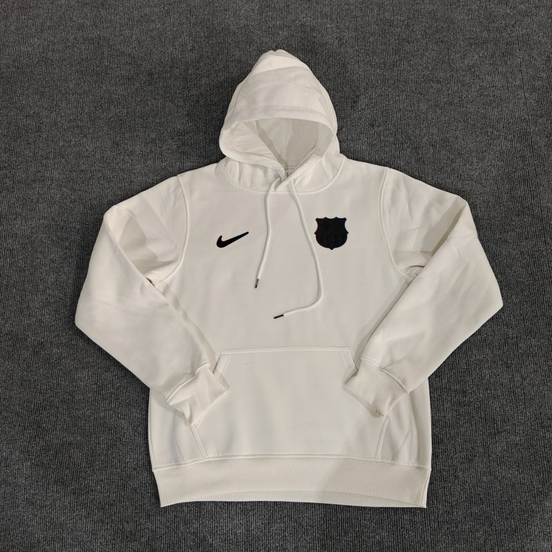 24-25 Fc Barcelona White Hoodie