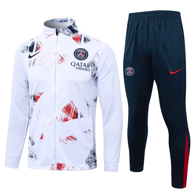 24-25 PSG White Full Zipper Tracksuit