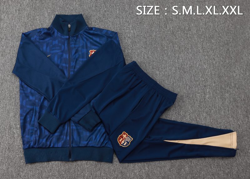 24-25 Fc Barcelona Royal Blue Full Zipper Tracksuit